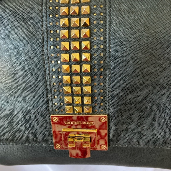 Michael Kors Tina Studded Satchel Bag Flap Chain Crossbody Bag - Picture 3 of 4